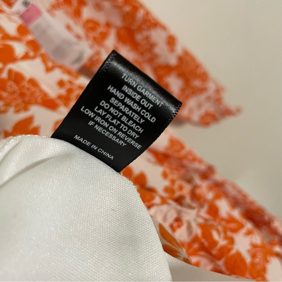 NEW Midnight Doll M Floral Print Tie Front Tiered Dress Sweetheart Neck Long Slv - Picture 6 of 8